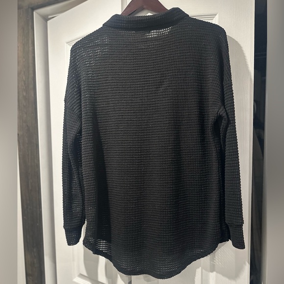 Black knit button down - Picture 2 of 2